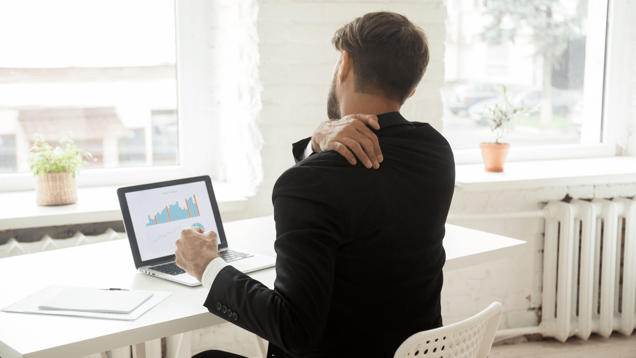 Back pain from sitting work on the computer